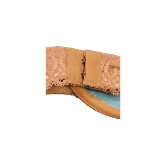 Hers by Herman Womens Green Tan Lace Normal Strap Wireless Demi Bra Size 36D - Picture 5 of 8